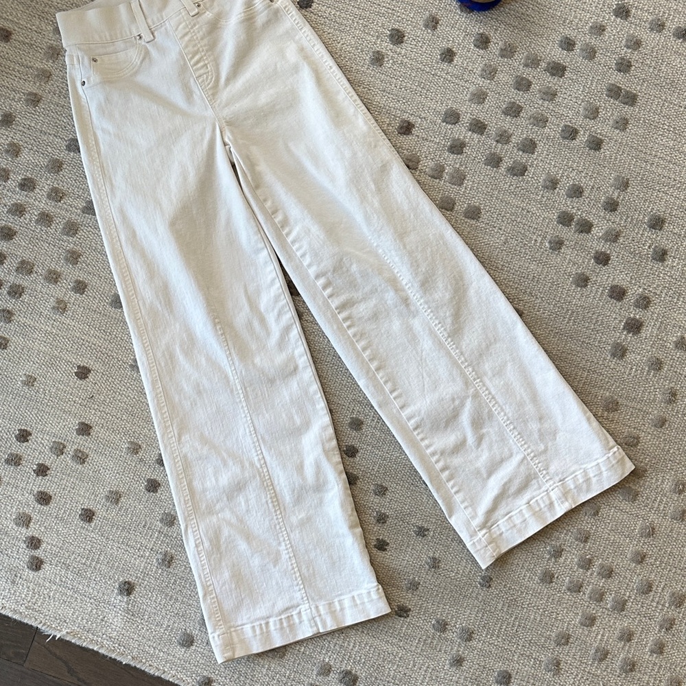 SPANX Cream Wide-Leg Jeans xs petite